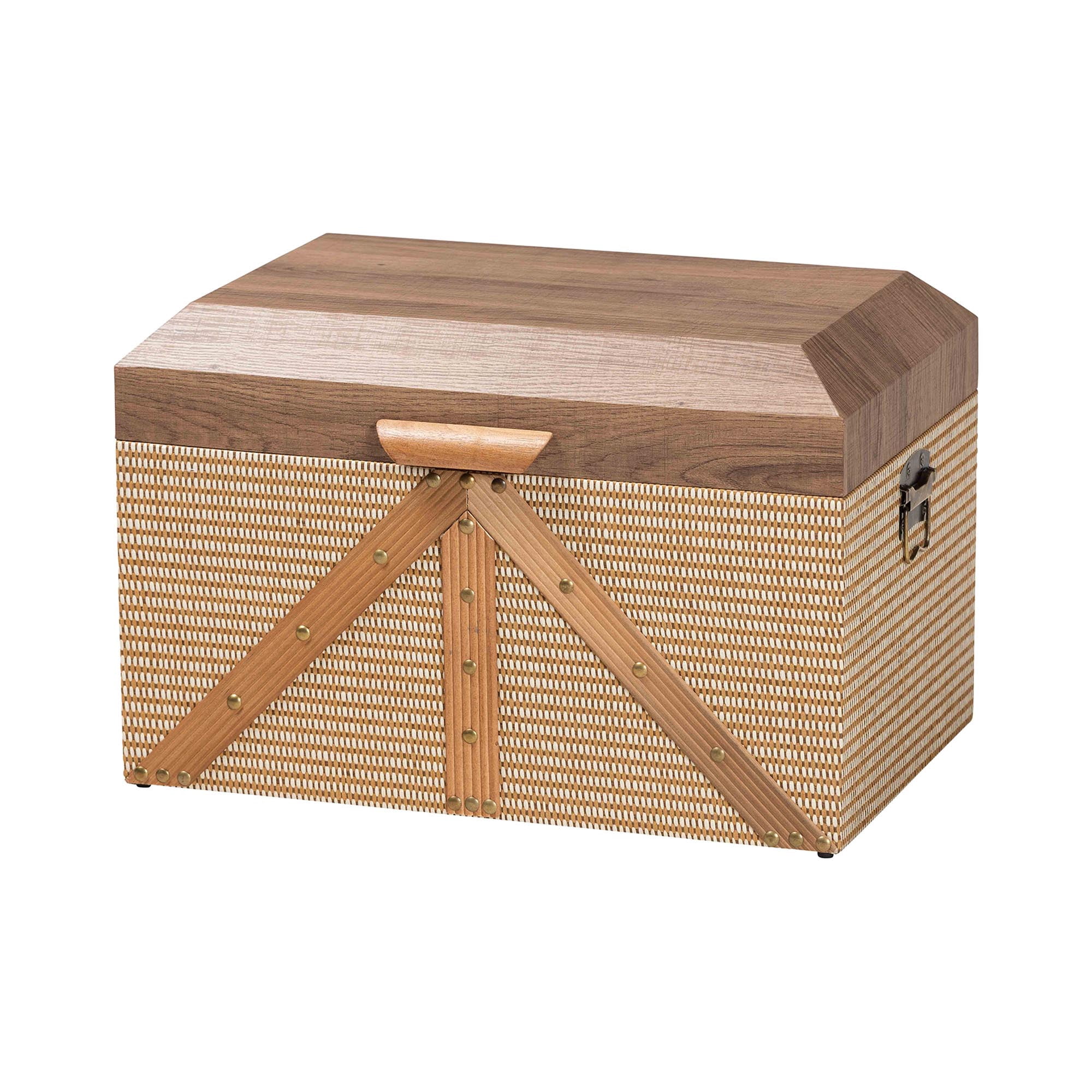 Baxton Studio Kande Mid-Century Storage Trunk, Light Brown