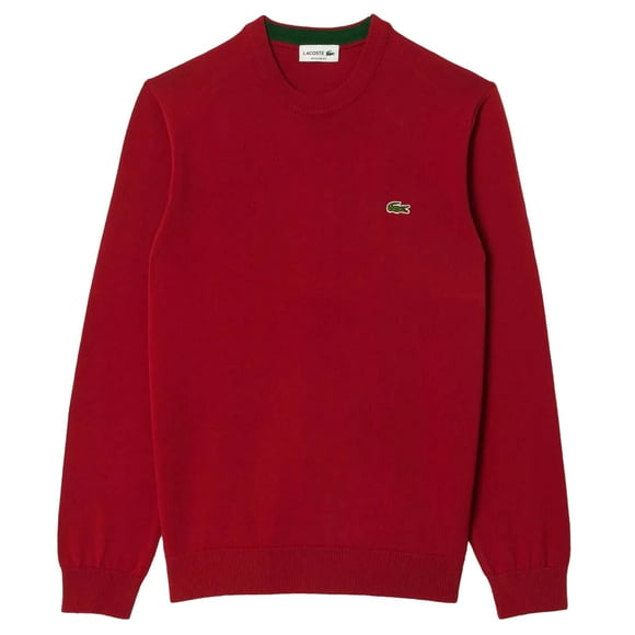 Lacoste Chandail en Molleton Col Rond en Coton Monochrome pour Hommes