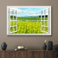 thumbnail image 2 of wall26 Canvas Print Wall Art Window View of Yellow Poppies &amp; Field Nature Wilderness Photography Realism Rustic Scenic Colorful Relax/Calm Ultra for Living Room, Bedroom, Office - 32"x48&quo, 2 of 5