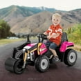 thumbnail image 3 of Costway Kids Ride On Roller 12V Electric Tractor Remote w/ Music & LED Light Pink, 3 of 8