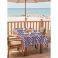 thumbnail image 2 of Outdoor Tablecloth with Umbrella Hole for Patio/Picnic/Party/Camping, Purple Boho Waterproof Table Cloth Rectangle Table Cover Washable, Vintage Ethnic Tribe Abstract Art (54"x 80"), 2 of 8