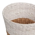 thumbnail image 5 of happimess Toby Contemporary Bohemian Two-Tone Handwoven Water Hyacinth 3.1-Gallon Tapered Round Wicker Waste Basket, White/Natural (Set of 2), 5 of 6