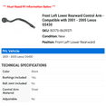 thumbnail image 2 of Front Left Lower Rearward Control Arm - Compatible with 2001 - 2005 GS430 2002 2003 2004, 2 of 2