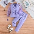 thumbnail image 2 of MEZZALL Girls Outfits Sets Autumn Long Sleeve Bow Chiffon Sleeves Blazers Coats Pants Two Piece Suit For Toddler Kids Casual Dailywear Trendy / 6-7 Years, 2 of 9