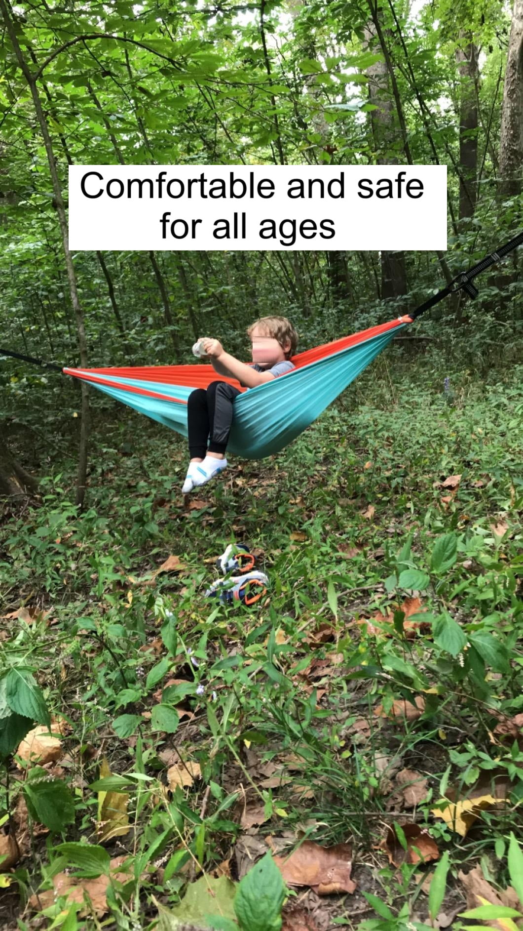 Wise Owl Outfitters Kids Hammock , Small, Portable Camping Hammock for Kids & Toddlers with Tree Straps and Carabiners, Blue/Tangerine
