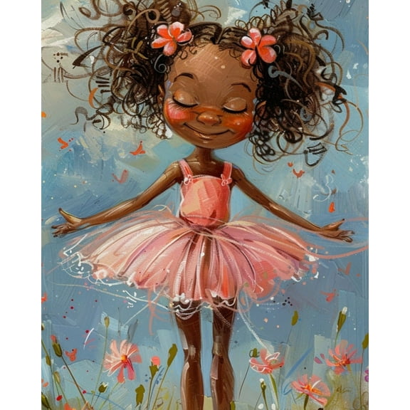 Paint by Numbers for Adults Kids Beginner Ballet Dream in the Flower Field DIY Acrylic Painting by Numbers Kits with Brushes Acrylic Pigment Home Decoration Gifts 16 x 20 inch