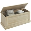 thumbnail image 1 of HOMCOM Coffre de Rangement Moderne, Boîte en Bois pour Salon, 39,4 Pouces, Naturel, 1 of 10