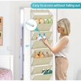 thumbnail image 3 of 10 Tier Clear Over The Door Shoe Organizer Storage, Deep Pockets Large Hanging Shoe Rack for Closet Door, Fit 20 Pairs Shoe Holder Hanger for Sneakers, Boots (Deep Beige), 3 of 7