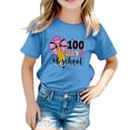 thumbnail image 1 of TZEWGL Tees For Girl Boy Solid Color Letter Printed Round Neck Short Sleeved Blouse For Toddlers size 8-9T, 1 of 4