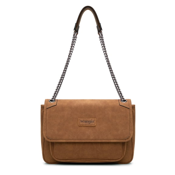 Wrangler Shoulder Bag for Women Retro Purses and Handbags Crossbody Bags with Chain Strap, Brown