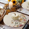 thumbnail image 6 of Fall Pink Flower Round Braided Placemats Set of 4, White Daisy Leaf Pastoral Plant Vintage Heat Insulation Place Mats Washable Non-Slip Table Mats for Kitchen Dining Party, 15 Inches, 6 of 9