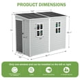 thumbnail image 2 of JULY'S SONG 8x4 FT Resin Lean to Shed, Outdoor Plastic Storage Shed with Floor & 2 Windows, Vent, Waterproof Tool Shed for Outside, Grey, 2 of 9