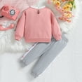 thumbnail image 6 of Wavsuf Girls Sweatshirt Pants Outfits, Heart Prints Long Sleeve Active Fit Casual 2-Piece Sets Pink, 6 of 6