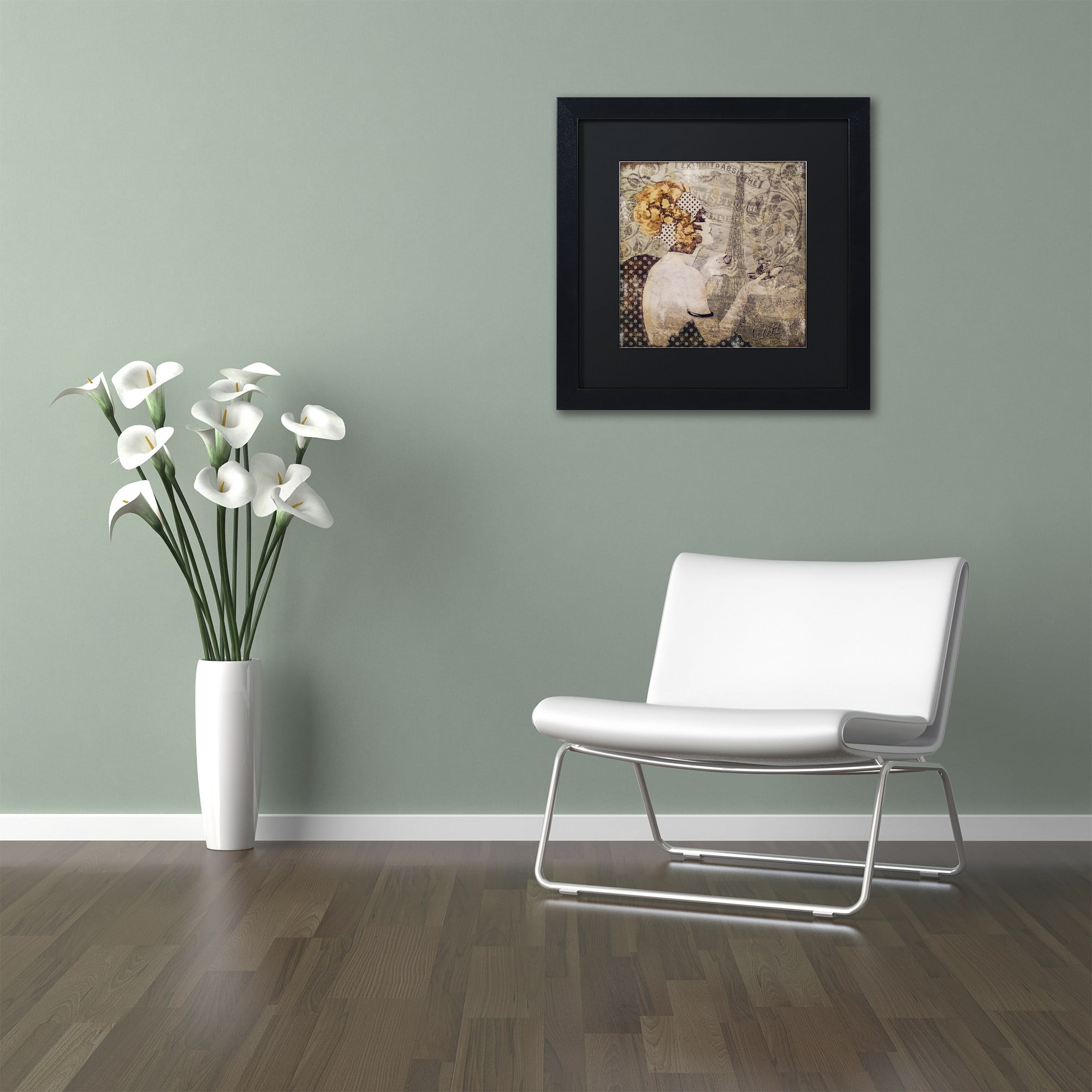 Trademark Fine Art "A Date With Paris" Canvas Art by Color Bakery Black Matte, Black Frame