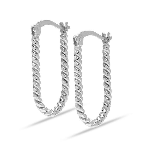 LeCalla 925 Sterling Silver Hoop Earrings for Women Hypoallergenic U-Shape Earring Hoops for Women 23MM