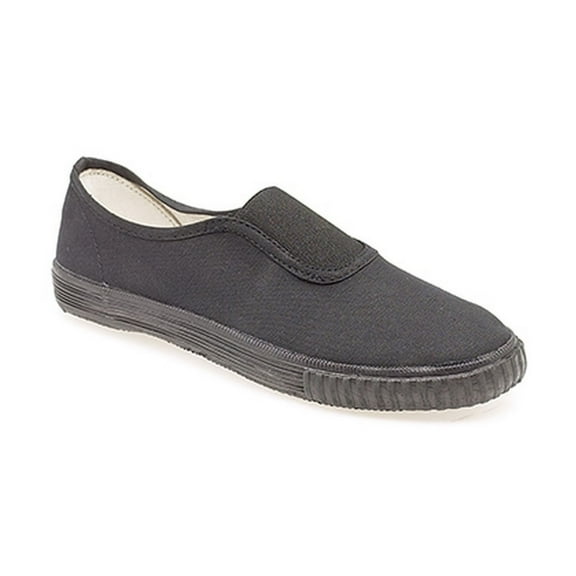 Dek Kids  Junior Gusset Black Canvas Plimsolls