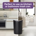 thumbnail image 6 of Superio Small Trash Can with Lid 6 Liter, Plastic Mini Waste Bin 1.5 Gallon, Modern Curved Lid Swing Top Lid, Bathroom, Bedroom, Office, Under Desk (Black), 6 of 9