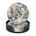 Floral wallpaper design coasters 6piece set, ceramic cup holder