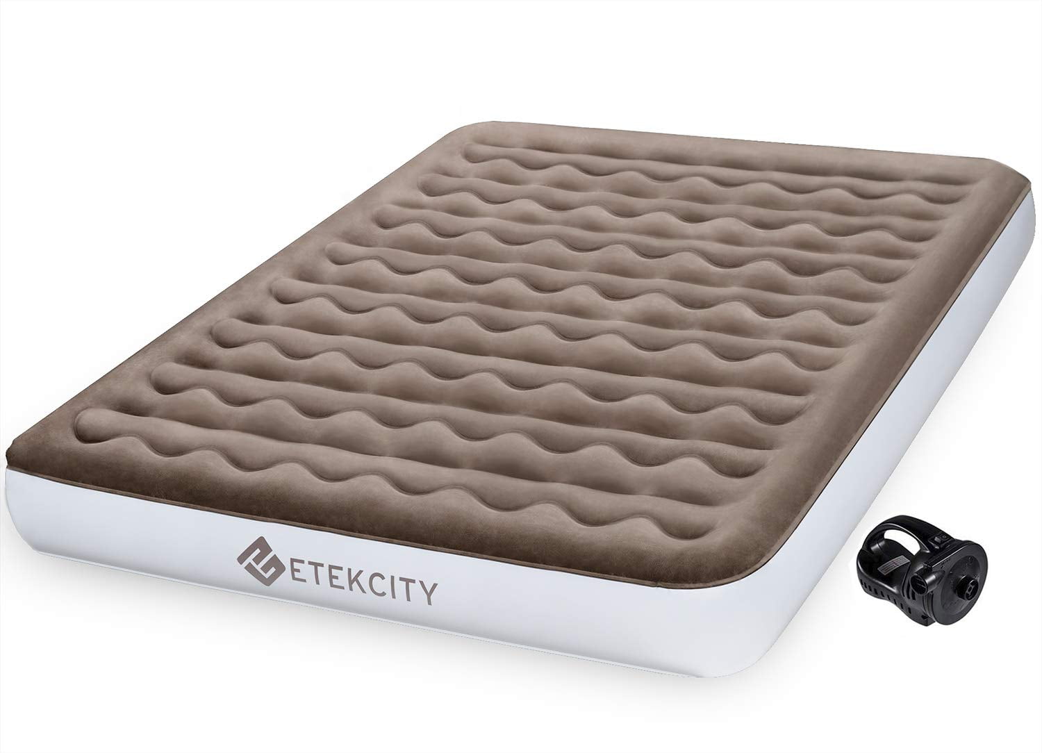 Photo 1 of Etekcity Upgraded Queen Size Camping Air Mattress Blow Up Bed Inflatable Mattress Raised Airbed with Rechargeable Pump for Guest, Camping, Height 9, 2-Year Warranty, Storage Bag