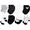Black Flower, variant on Hudson Baby Terry Socks, 8-Pack, Newborn-12 Months