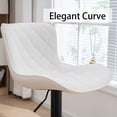 thumbnail image 5 of YOUNIKE Bar Stools Set of 2 Adjustable PU Leather Counter Stools with Diamond Lattice Texture Backrest, White, 5 of 12