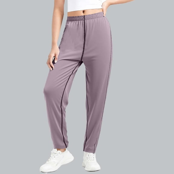 Tween Girls Active Joggers Lightweight Quick-Dry Elastic Waist Trousers with Side Stripes for Running Sports Outfits, 6Y-15Y