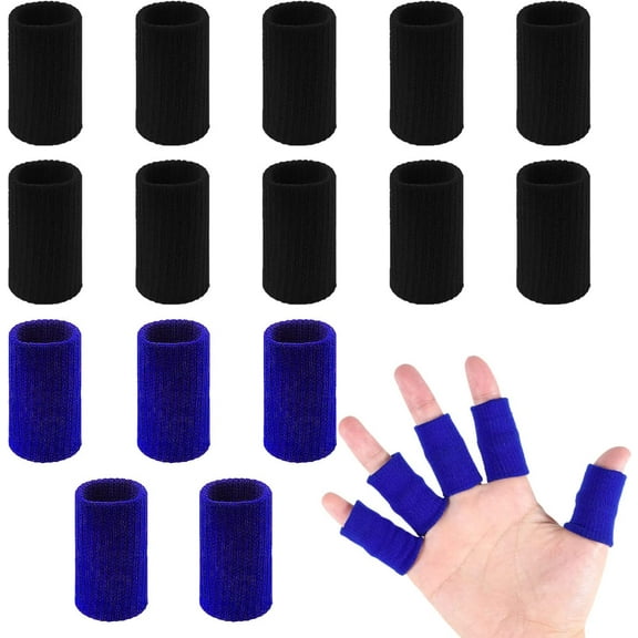 Finger Splints, Finger Sleeves Protectors, Finger Brace Compression Sleeves (20 Pcs, Black Skin Tone)