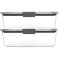 thumbnail image 2 of Rubbermaid 2108407 Leak-Proof Brilliance Food Storage Set | 9.6 Cup Plastic Containers with Lids | Microwave and Dishwasher Safe, 2-Pack, Clear, 2 of 4