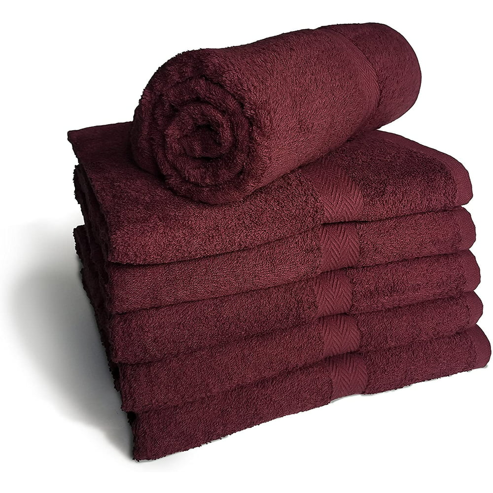 Burgundy 24x48 Bath Towels by Royal Comfort, 9.0 Lbs per dz, Combed ...