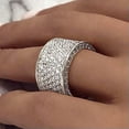 thumbnail image 2 of Charm Wedding Band 925 Silver,Gold Plated Ring Cubic Zircon Women Rings Sz 6-10, 2 of 3