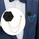 thumbnail image 1 of Broche de cadena con borla de flor de , accesorios para el cuello, broche, accesorios creativos, elegante pin de solapa formal, trajes de hombre Negro, 1 of 8