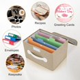 thumbnail image 3 of RIHJIN-Greeting Card Organizer Box with 16 Dividers,Collapsible Greeting Card Storage Box With LidsIdeal for Greeting Cards,Recipes, Photos, Envelopes, Keepsake（Beige84 Pcs Labels）, 3 of 4