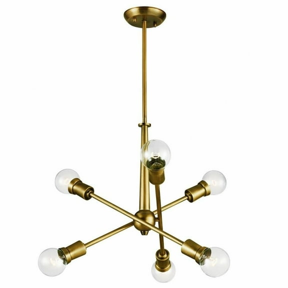 6 Light Small Chandelier with Contemporary Inspirations 27.75 inches Tall By 20 inches Wide-Natural Brass Finish Bailey Street Home 147-Bel-2748623