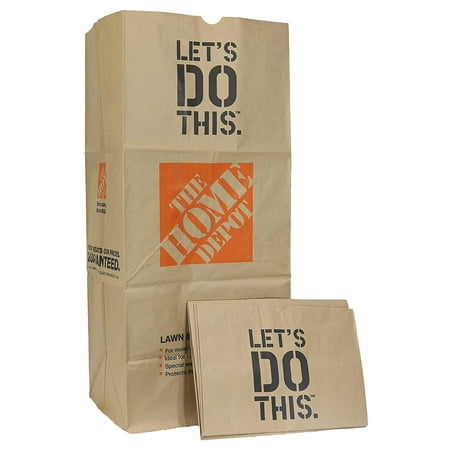 Home Depot Heavy Duty Brown Paper 30 Gallon Lawn and Refuse Bags for Home and Garden (15 Lawn Bags)
