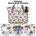 thumbnail image 2 of Tote Bag for Women - White Christmas Truck and Tree Pattern Shoulder Bag - Large Utility Work Duffle Bag with Zipper Handbag for Travel, Work, Sprots, 2 of 5