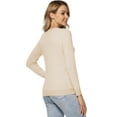 thumbnail image 2 of LANPULUX Chandail en Laine Mérinos 100 % pour Femmes, Manches Longues, Col Roulé, Col Rond, 2 of 6