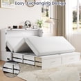 thumbnail image 5 of ijuicy Murphy Bed with Charging Station and Storage Drawer, Solid Wood Cabinet Bed Queen Size with Mattress, Cube Chest Bed for Guest Room/Office-White, 5 of 10