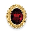 thumbnail image 1 of Diamond2Deal 14K Yellow Gold Oval Garnet Chain Slide Pendant for Women (L -0.46 inch, W - 0.4 inch), 1 of 4