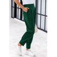 thumbnail image 3 of Pantalones PRETTYGARDEN 2025 de tiro alto tobilleros verde oscuro talla S, 3 of 9