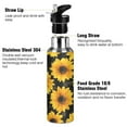 thumbnail image 3 of Insulated Stainless Steel Sports Water Bottle With Straw and Handle,Retro Color Style Ideal for Outdoor Use 600 ml Sunflower, 3 of 7