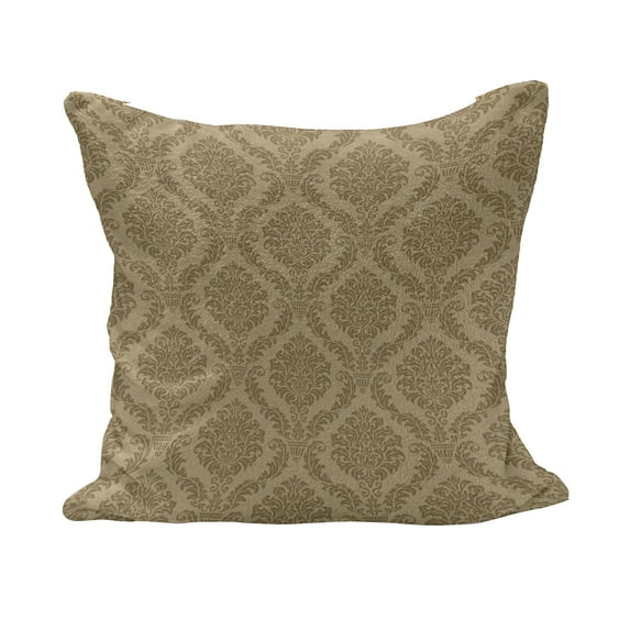 Damask Fluffy Throw Pillow Cushion Cover, Middle Inspired Symmetrical Shapes Floral Arrangement Soft Colors Print, Rectangle Accent Pillow Case, 26" x 16", Khaki, by Ambesonne