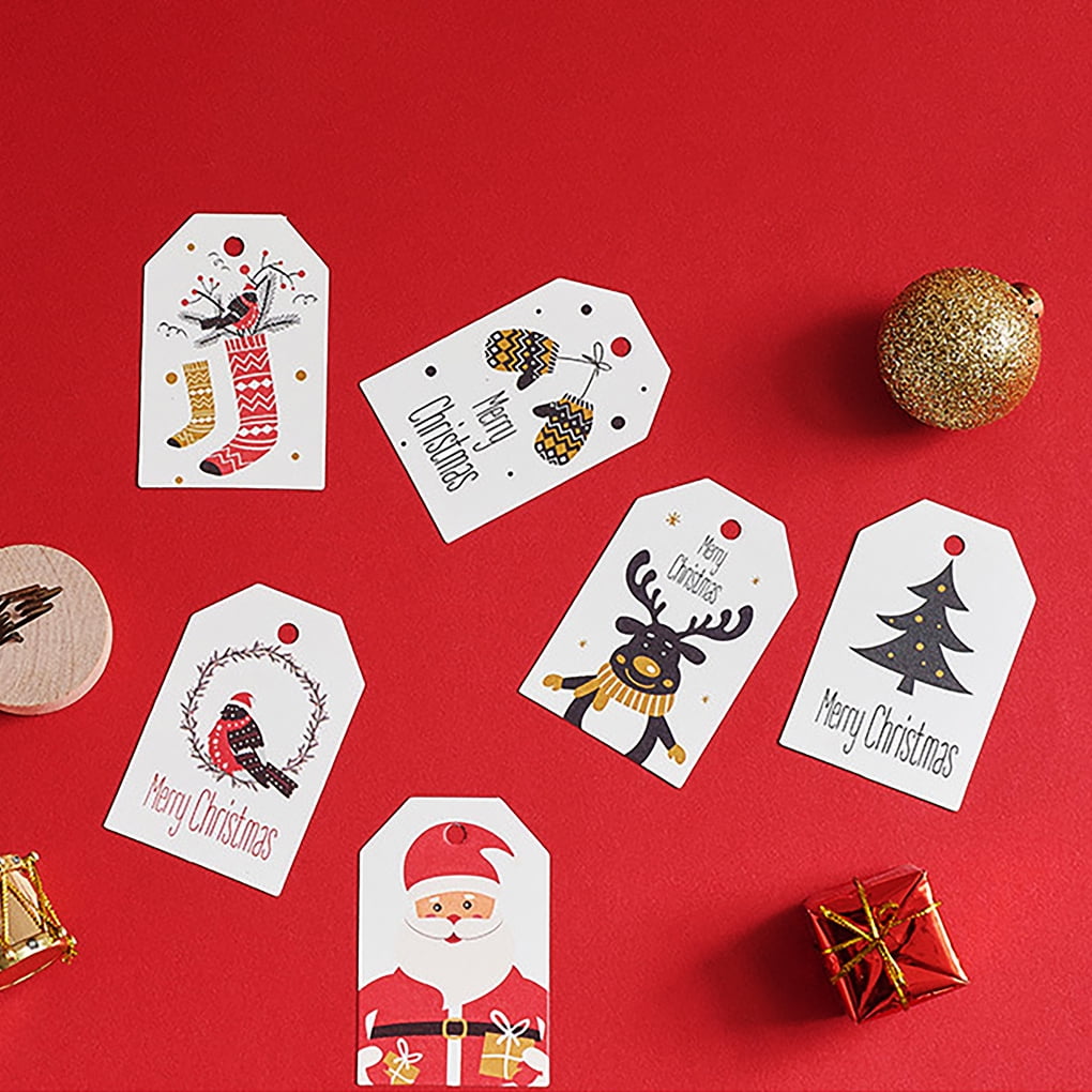 1set 100 Pcs/set Christmas Themed Paper Tag Bird Office Home Holiday th Label Craft Paper Decoration, DIY
