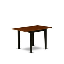 East West Furniture Norden Rectangular Wood Dining Table in Black/Cherry