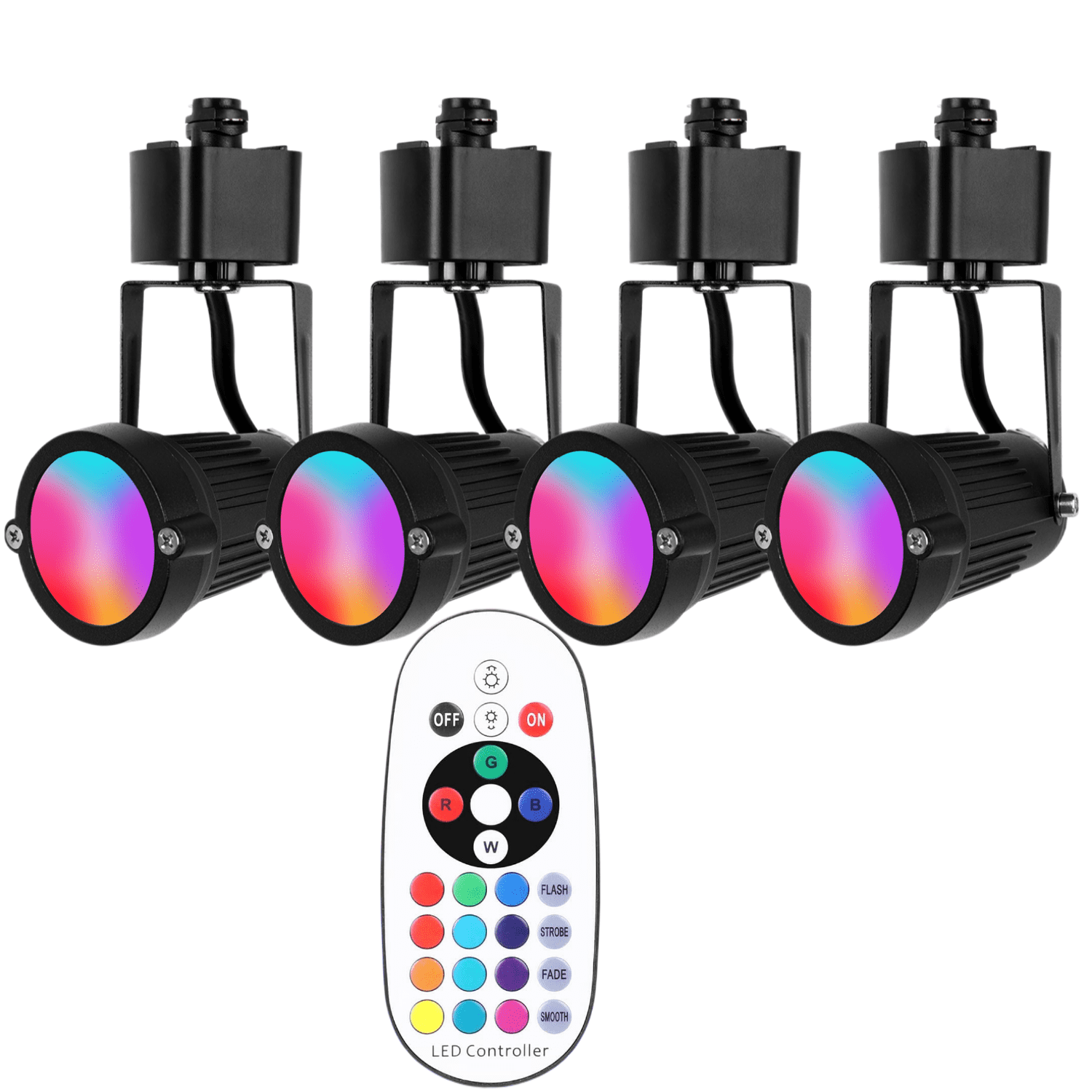 EAGLOD RGBW 12W LED Track Light Heads Black,Dimmable Color Changing