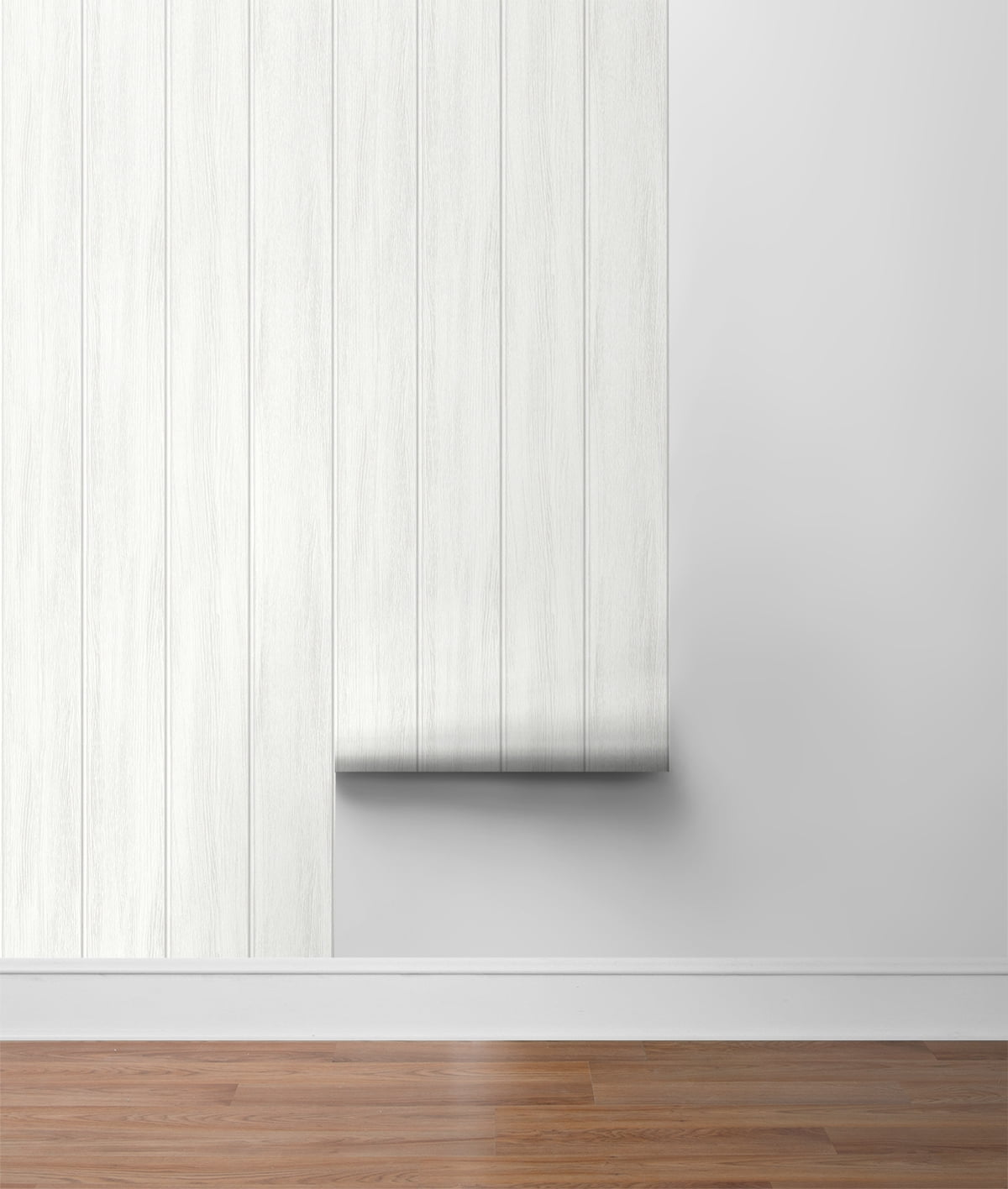 NextWall Alabaster Wood Panel Peel and Stick Wallpaper