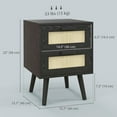 thumbnail image 3 of HOMCOM Boho Design Nightstand Set of 2 with 2 Drawers for Living Room, 3 of 10