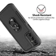 thumbnail image 3 of TJS for Samsung Galaxy A14 5G Phone Case, with Tempered Glass Screen Protector, Heavy Duty Rugged Shockproof Metal Ring Magnetic Support Kickstand Full Body Protection Cover for Galaxy A14 5G (Black), 3 of 6