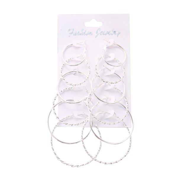 6 Pairs/set Oversized Huge Hoop Earrings for Women Exaggerated Sexy Smooth Big Earing Party Gift