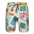 thumbnail image 4 of Kll Playing Video Games Men'S Casual Summer Beach Shorts Hawaiian Shorts With Pockets-Large, 4 of 9