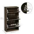 thumbnail image 3 of HOMCOM Armoire de Rangement pour Chaussures avec 3 Tiroirs Basculants pour 18 Paires de Chaussures, Noyer, 3 of 10